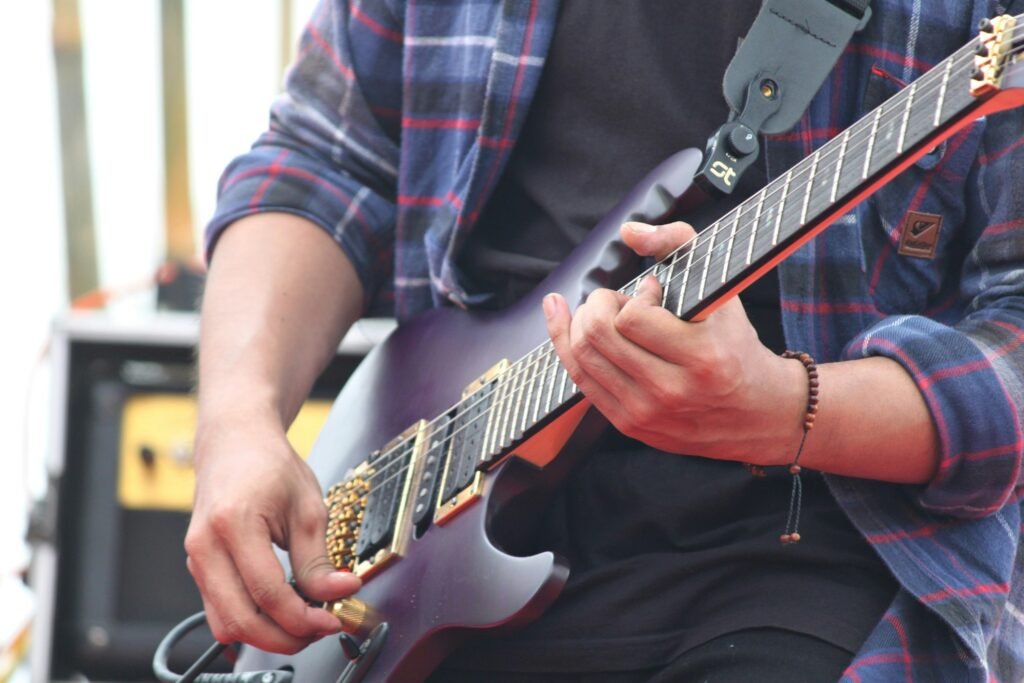 Jamming guitar player